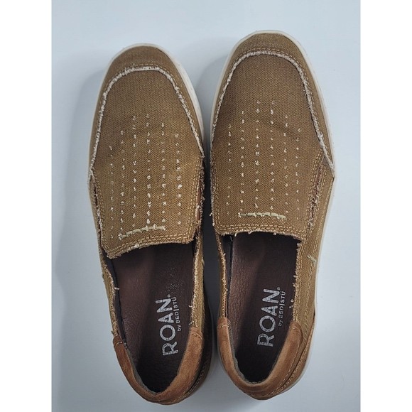 Roan by Bed Stu Kayson Slip On Shoes Mens 9 Canvas and Leather Loafers Brown main image 9